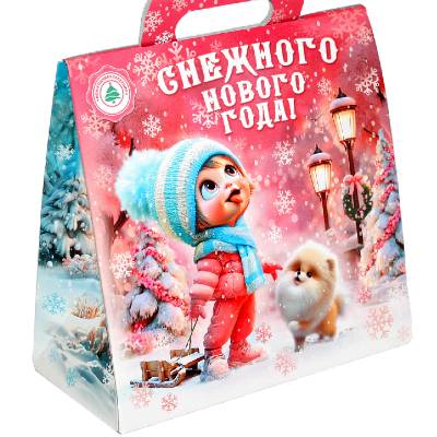 Детский подарок на Новый Год в картонной упаковке весом 400 грамм по 