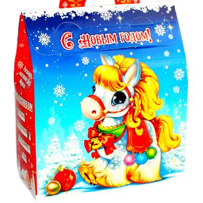 Сладкий подарок на Новый Год в жестяной упаковке весом 600 грамм