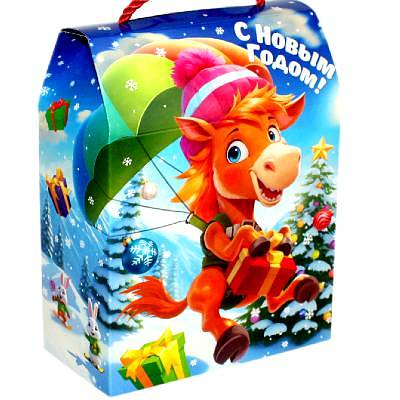 Сладкий подарок на Новый Год в картонной упаковке весом 750 грамм 