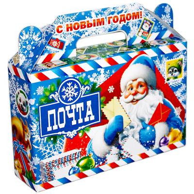 Детский подарок на Новый Год в картонной упаковке весом 850 грамм 