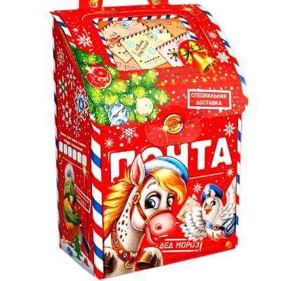 Сладкий подарок на Новый Год в картонной упаковке весом 950 грамм
